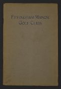 Robert H.K Browning - Effingham Manor Golf Club Handbook issued in 1927 in the original paper