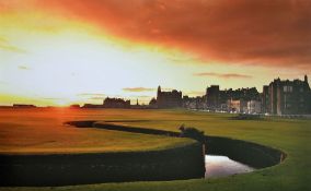 The Old Course St Andrews original colour golf photograph - evening sunset looking towards The R&A
