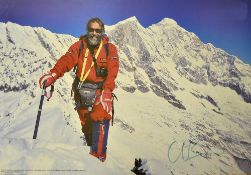 Chris Bonington mountaineer signed colour photograph by photographer David Breashers c. 1988 -