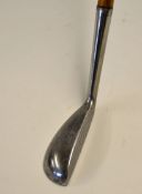 Wm Gibson Kinghorn Brown Vardon mallet head putter with Pyramid and punched face markings, oval