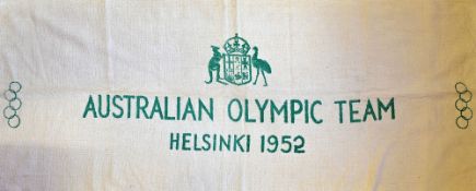 1952 Helsinki Olympic Games - an official Australian Olympic Team swimming towel overall 22x52