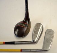 3x Early coated steel shafted clubs to include a fine Gibson of Kinghorn Two -Fifty brassie with 