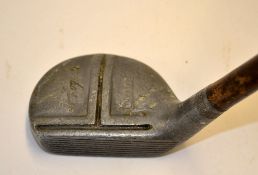 H. Logan's Cherokee wide mallet alloy head putter - c/w raised T bar aiming lines and fitted with