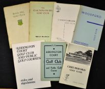 7x Essex golf club handbooks from 1926 onwards by Robert H.K Browning, Henry Cotton, E.V.H Emmett,