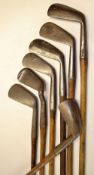 7x Various lofted irons to include J.H Taylor Autograph, Robert Simpson Carnoustie 