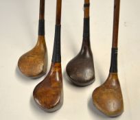 4x assorted small socket head woods to incl 2x drivers and 2x brassies - makers incl Cochranes L
