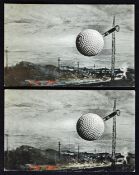 2x Scarce Bramble golf ball advertising post cards c. 1907 - titled 