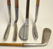 5x various putters to incl Joe Anderson Perth Pat Quiksite blade with top aiming notch, Geo Nicoll