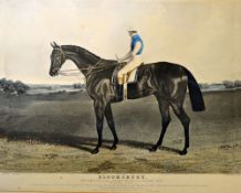 3x early Derby and St Leger horse racing coloured engravings by J F Herring to incl winner of 1839