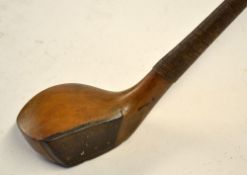 Wm Park Pat compressed scare head driver c.1898 - with leather face insert and original thick hide