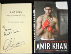Amir Khan signed boxing book - titled 