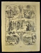 1869 Royal Blackheath Golf Club Engraving of a match v St Andrews entitled 'Golf' to the bottom,