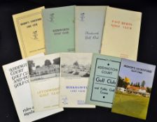 9x mostly Hertfordshire golf club handbooks from 1950's onwards by Tom Scott, G.W Houghton, to
