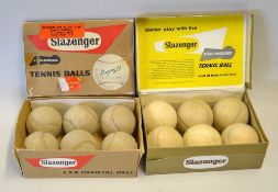 2x Slazengers tennis ball boxes to incl 1959 LTA Official Ball c/w 6 original 1959 balls and a later