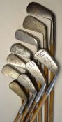 10 various golf irons - comprising mostly mashies and mid irons makers incl Tom Stewart, Anderson,