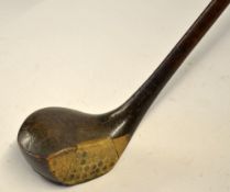 Scarce H L Curtis Bournemouth Patent compressed cane face socket head brassie - fitted with horn
