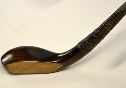 Early George Lowe long nose dark stained beech wood driver c. 1890 - head measures 5.25