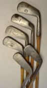 6x Assorted irons including a Musselback approaching cleek by Anderson Anstruther, a D&W