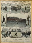 James Braid 4th Open Championship 1908 - a large colour magazine extract titled 