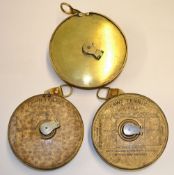 3 early lawn tennis measuring tapes to include 2x 