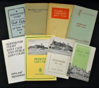8x Kent golf club handbooks from 1930s onwards by Robert H.K Browning and others to include West