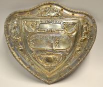 Fine Elkington & Co London silver plate tennis shield c.1890 - a highly decorative and impressive