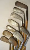 10 x assorted irons to Spalding Peak-Hi model stamped John Painwick, James Gourlay Carnoustie