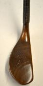 G Brews (Royal Blackheath) longnose dark stained beech wood putter c.1890 - the head measures 5.25