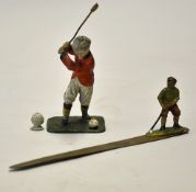 Cold painted Lead Golfing Figure in red and white 4