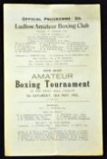 1935 Ludlow Amateur Boxing Tournament programme - to include 