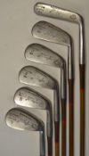 Set of 6x J.H Taylor Autograph (5x Open Golf Champion) steel coated irons and matching elongated