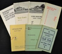 5x Essex golf club handbooks from the 1950s onwards by Tom Scott, Francis James, C.K Cotton et al