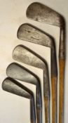 5x various smf irons - makers marks indistinct to incl Anderson Anstruther, Dickson, Cunningham