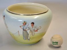 Fine Gibson & Sons Burslem Staffordshire ware Tennis jardinière c.1930 - decorated in the round with