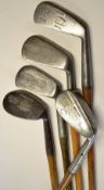 5x Various irons to include Maxwell flanged sole mashie niblick, Tom Auchterlonie St Andrews The