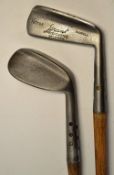 2x Maxwell clubs to incl a putter and niblick with the usual characteristic wide flanged soles and