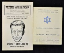 1964 Tottenham Hotspur John White Memorial Football programmes including 10 Nov 1964 Tottenham