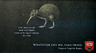 4x London Pride Rugby prints, 'Support English Rugby' to include the Whale, Wallaby, Springbok and