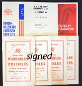 Collection of various Welsh Rugby Union programmes from the 1970s onwards to incl 4x Final Trials
