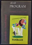 1958 World Cup France v Northern Ireland Football programme date 19 June at 19:00, in Swedish, good,