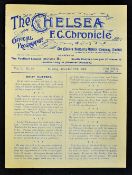 1909-10 Chelsea v Southend United Football programme South Eastern League Div 1, date 27 Nov, single