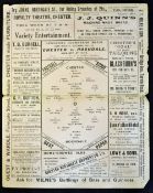 1911 Chester v Rochdale Football programme date 26 December Lancashire Combination match, single