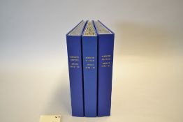 3x Large Manchester United Away binders to include the seasons; 1974-75, 1993-94 (2), made by D.J.