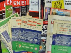 Selection of big match football programmes to include 1953 England v Hungary, 1954 England v