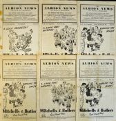 West Bromwich Albion home Football programmes 1952/53 to include Newcastle Utd, Arsenal, Sheffield