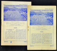 1950/1951 Shrewsbury Town v Stockport County Football programmes 9 September t/w v Crewe Alexandra