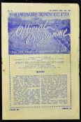 1950/1951 Shrewsbury Town v Rotherham United Football programme 2 December 1950 (slight crease,