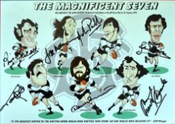 1973 Barbarians v New Zealand signed print titled 