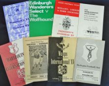 8x various International Rugby XVs, Barbarians, Overseas XV, Irish club team invitation rugby