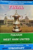 Collection of FA Cup Final Football programmes 1975-1984 including replays, all in official